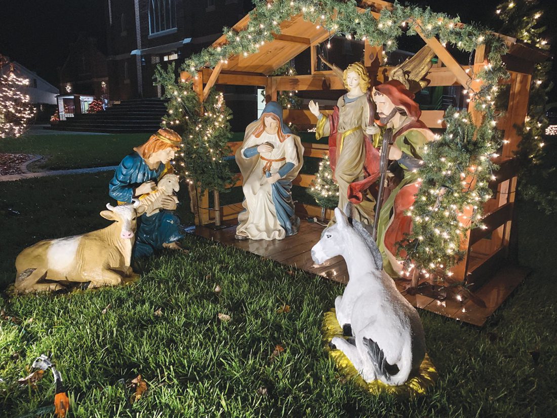 Displays of the nativity can be found in lawns, parks and churches ...